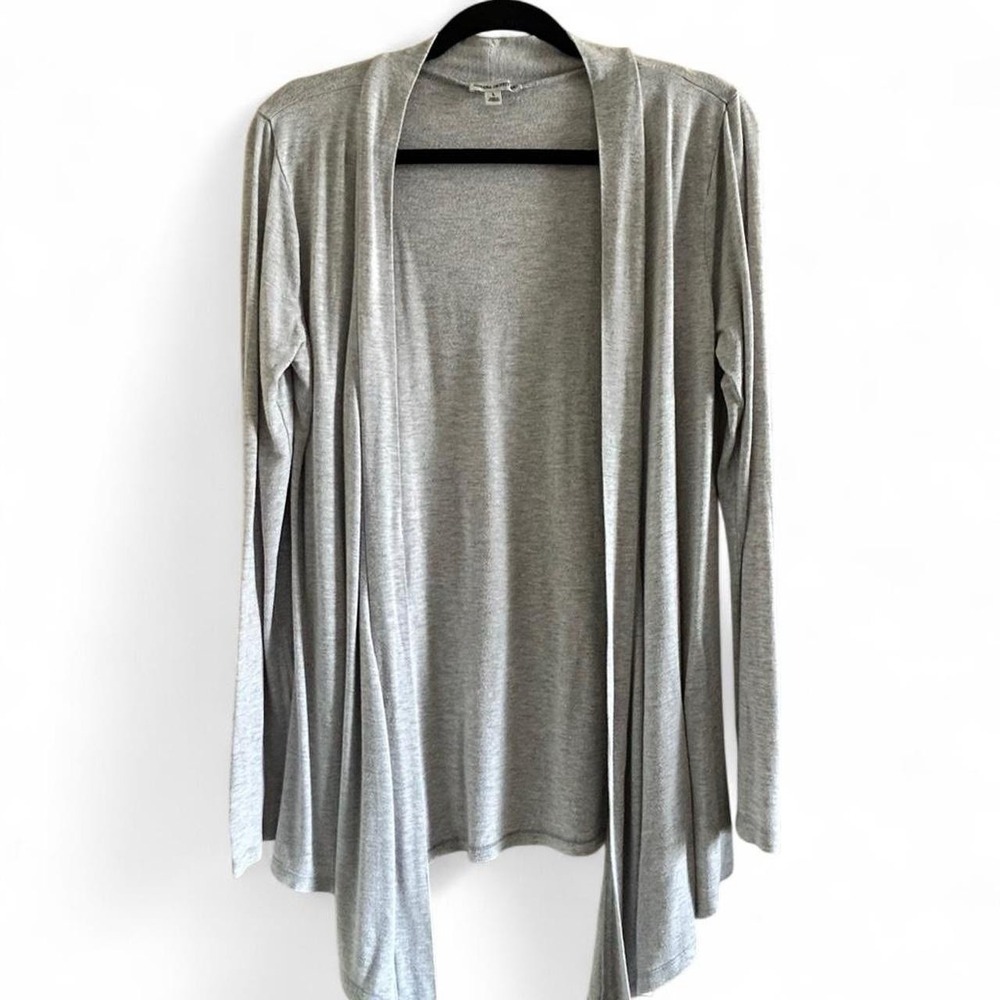 Gray Open Front Cardigan Womens Large Draped Lightweight RT-8560
